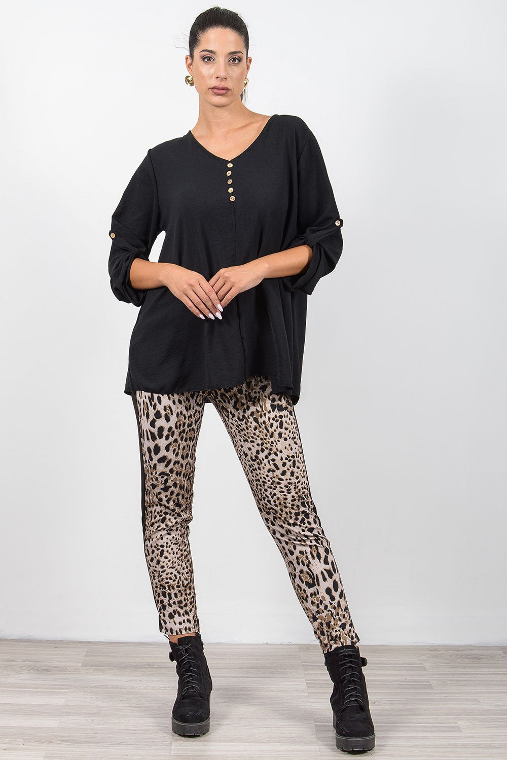 Παντελόνι crepe animal printed
