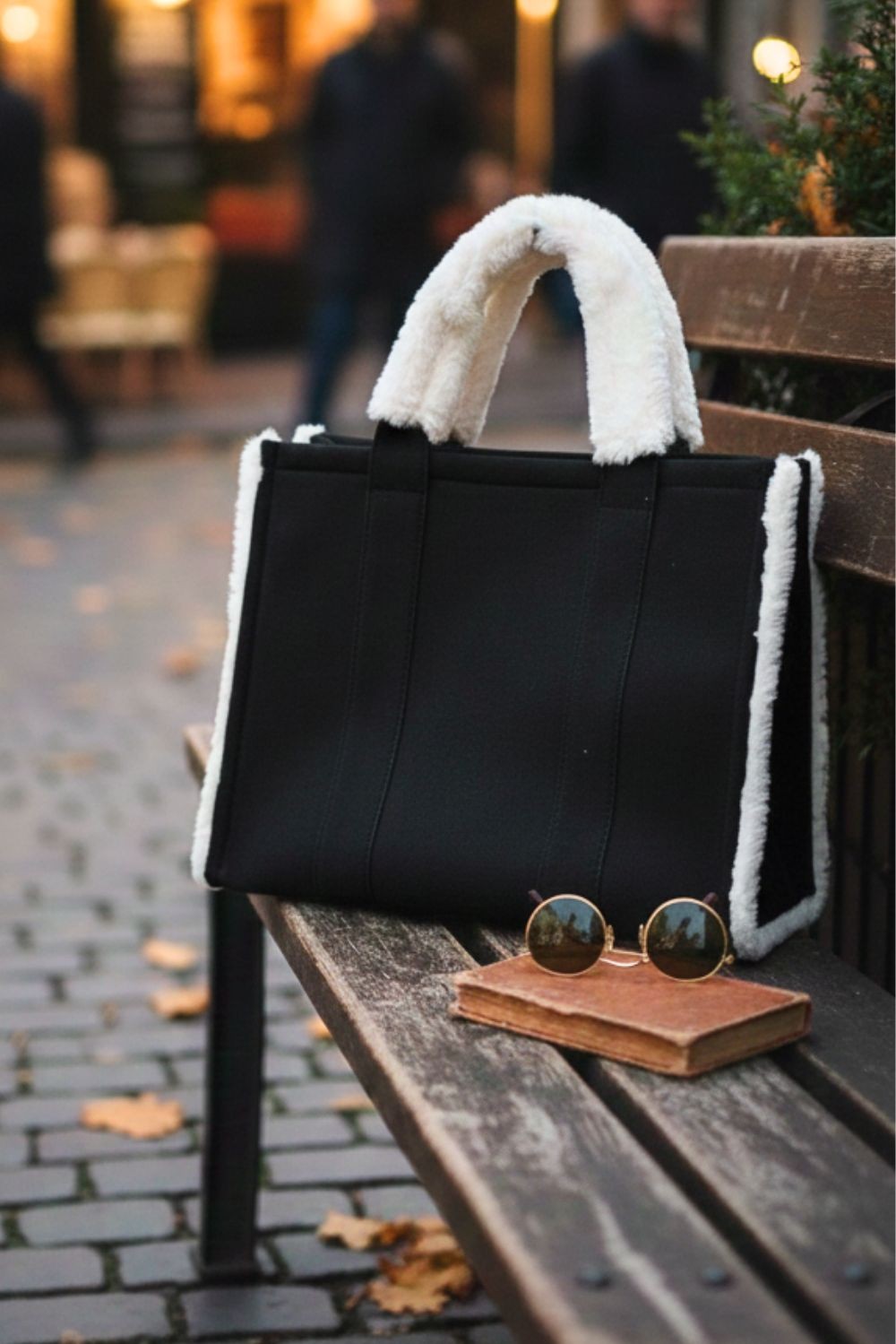 Tote bag με γούνα