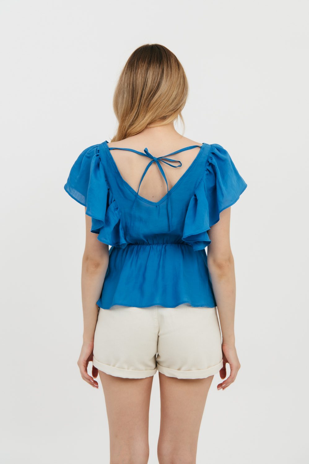 Μπλούζα με βολάν και κουμπιά