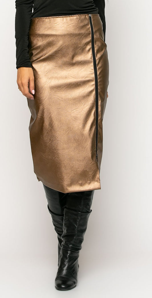 Φούστα midi pencil δερματίνης