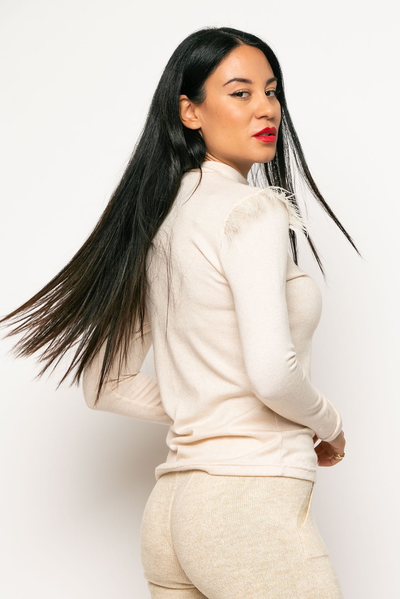 Μπλούζα πλεκτή λεπτή με φτερά