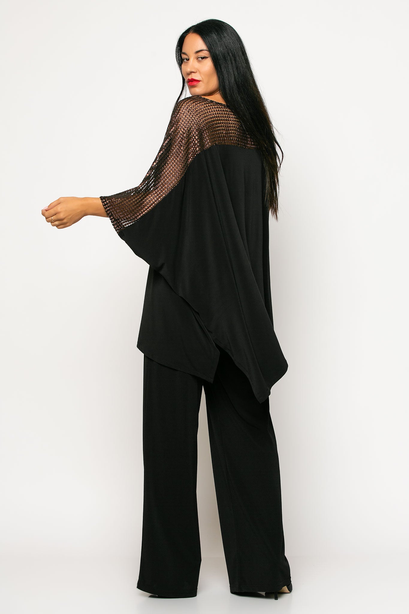 Σετ μπλούζα - παντελόνα satin