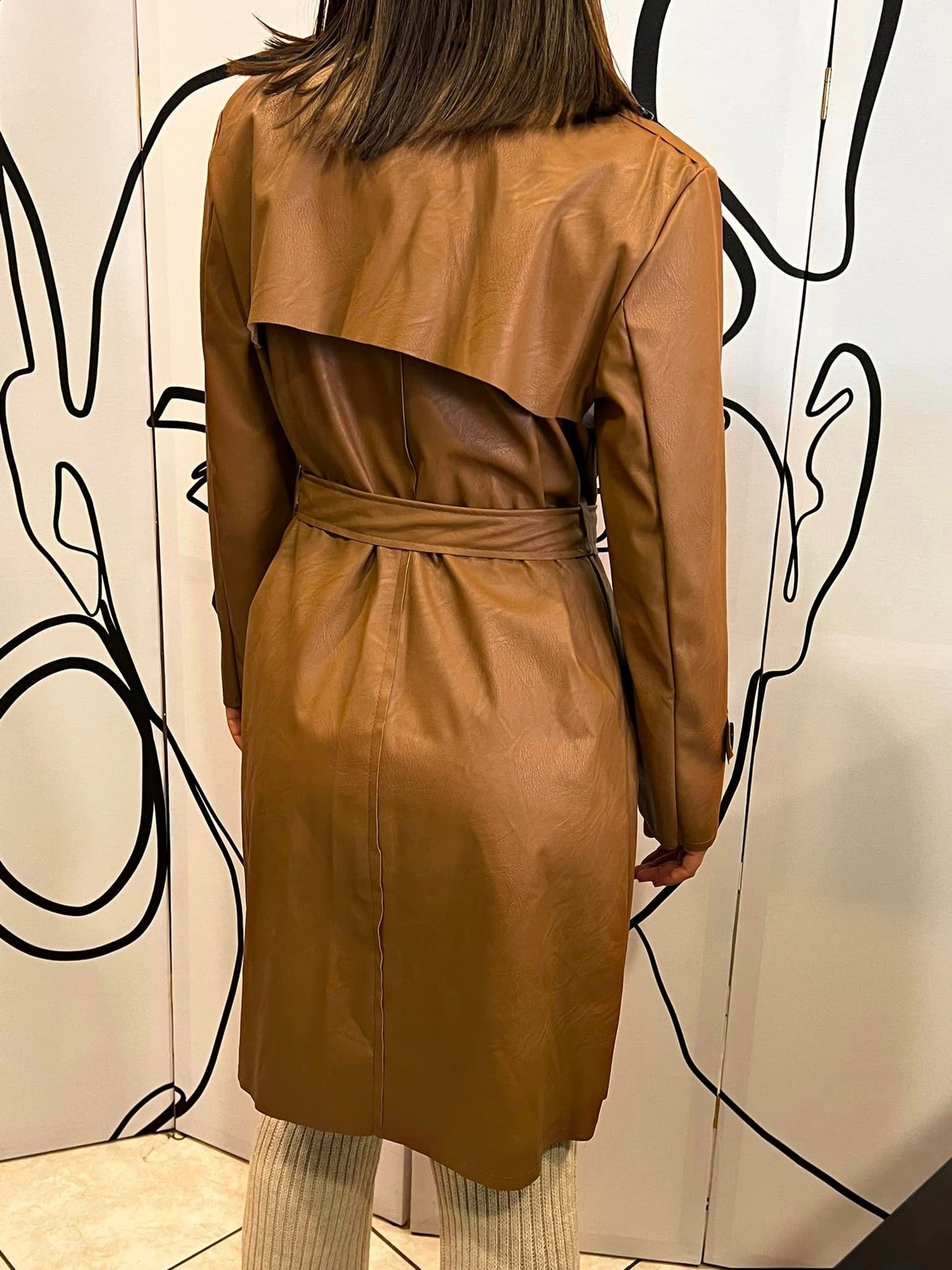 Καπαρντίνα midi δερματίνης