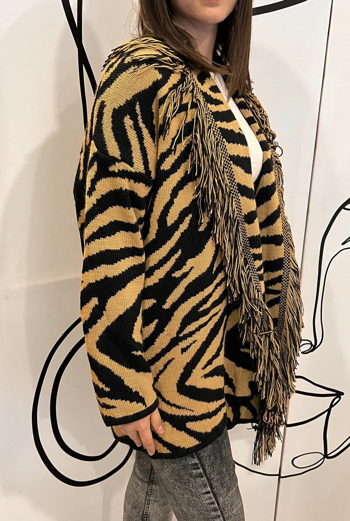 Ζακέτα animal printed πλεκτή