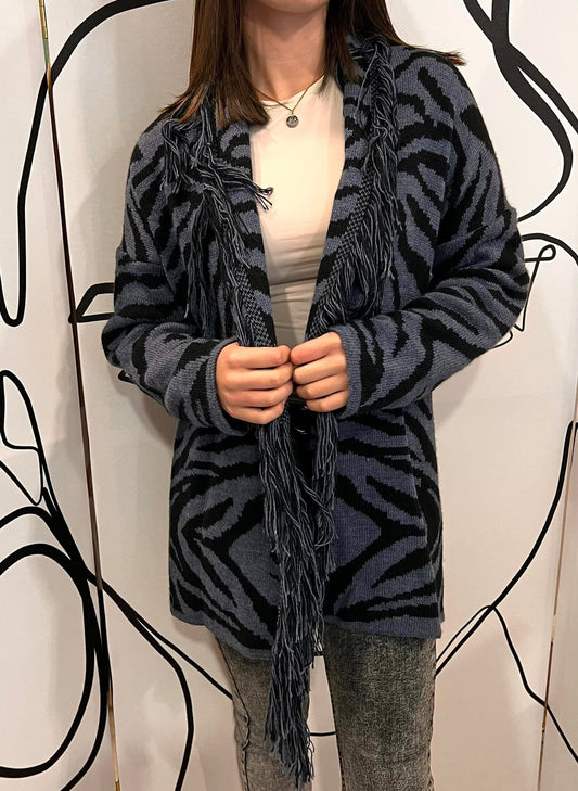 Ζακέτα animal printed πλεκτή