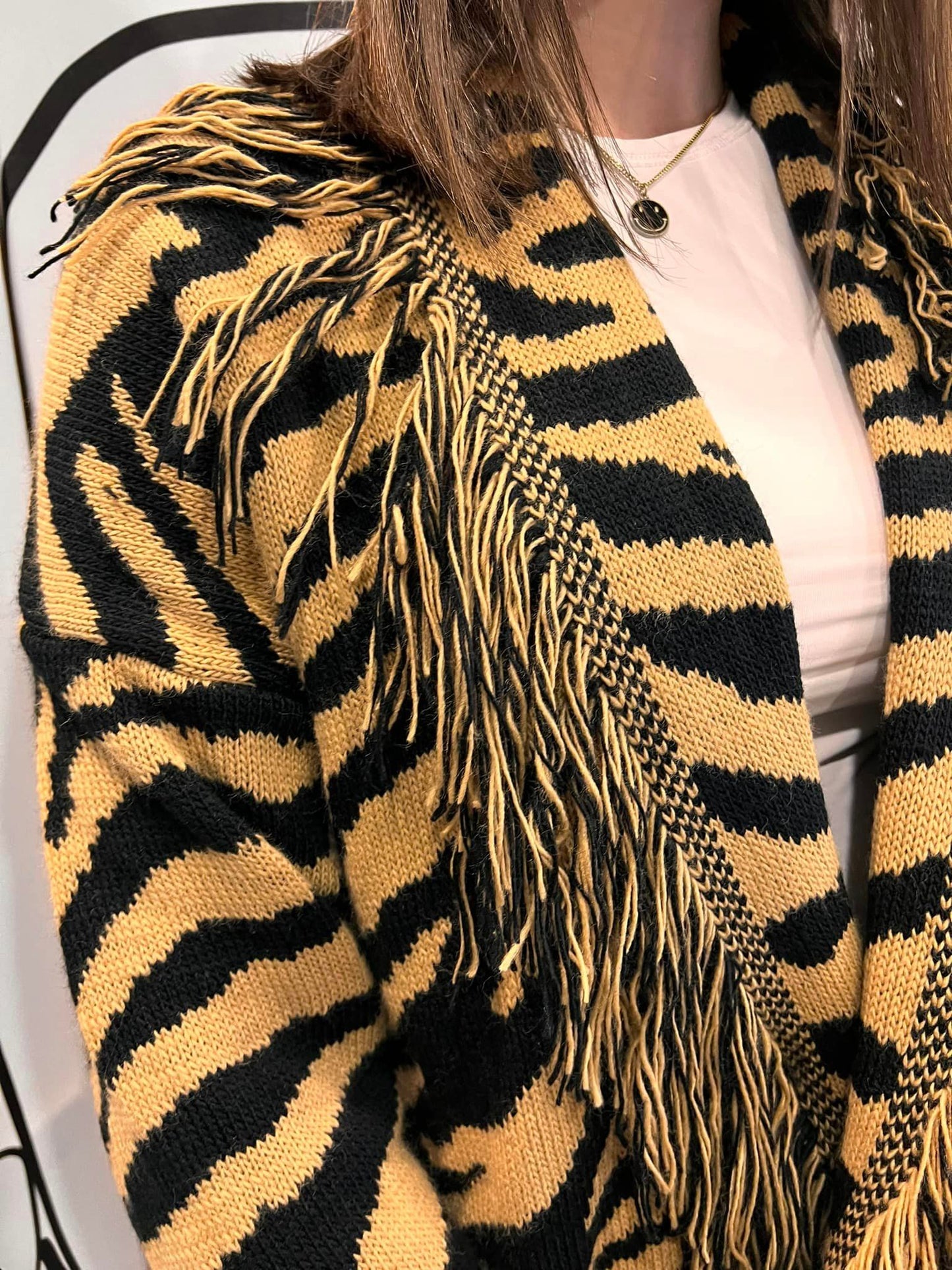 Ζακέτα animal printed πλεκτή