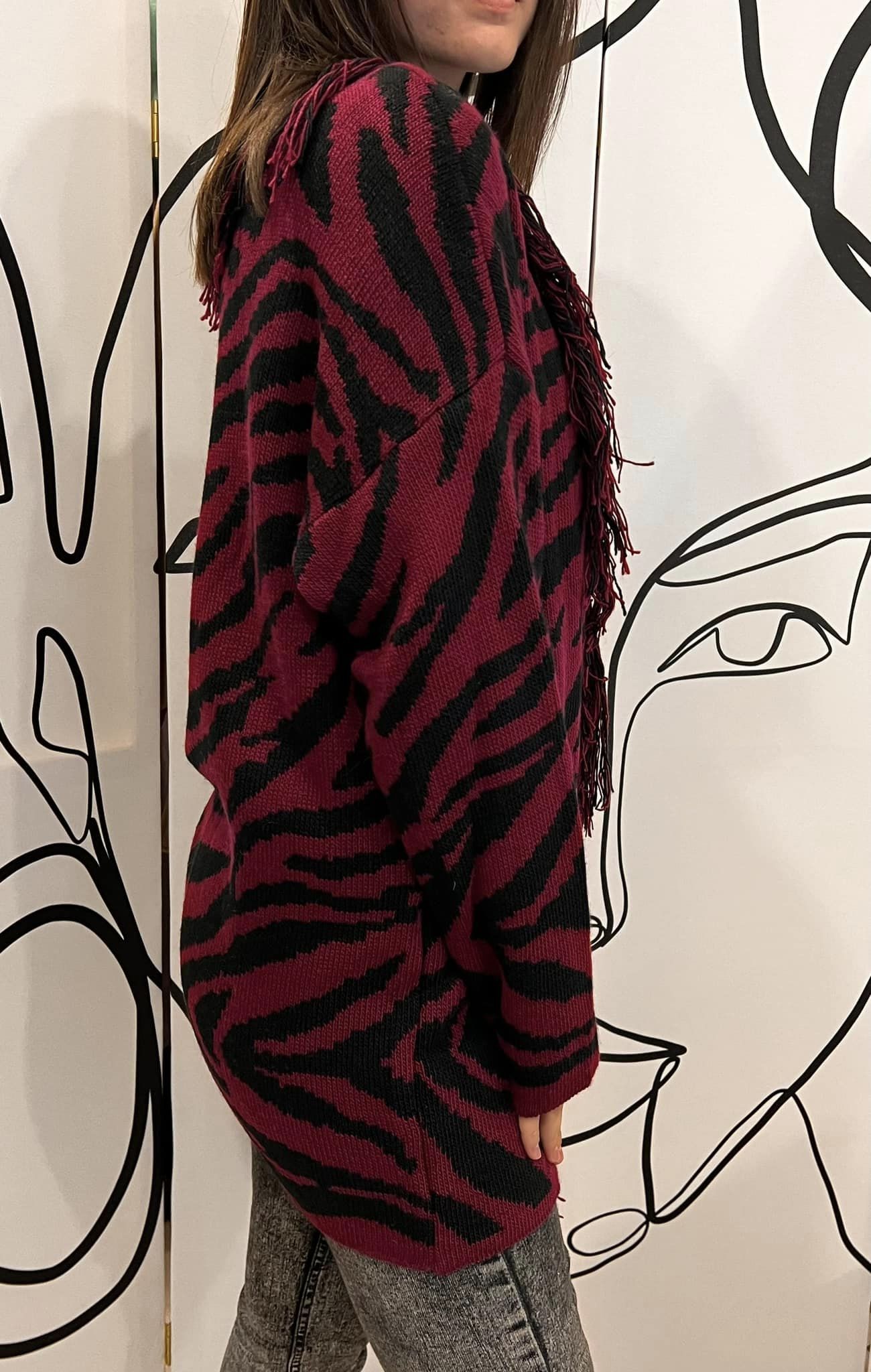 Ζακέτα animal printed πλεκτή