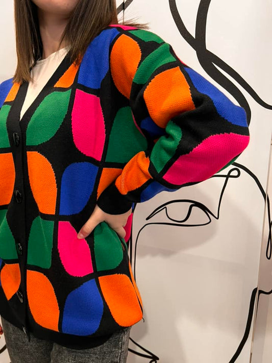 Ζακέτα πλεκτή πολύχρωμη