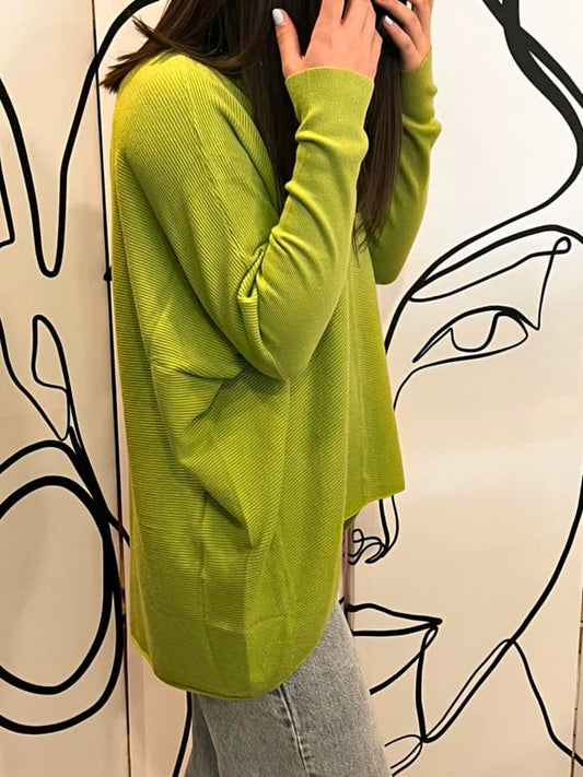 Μπλούζα λεπτή πλεκτή rib ασύμμετρη