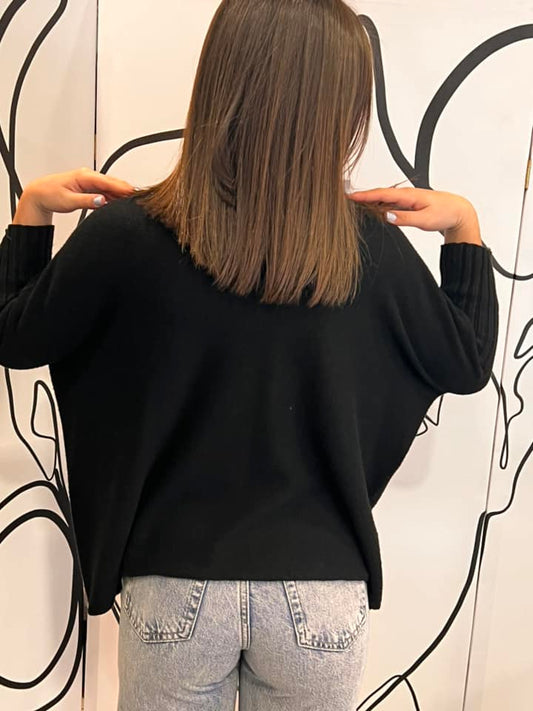 Pullover ζιβάγκο με λάστιχο στα μανίκια