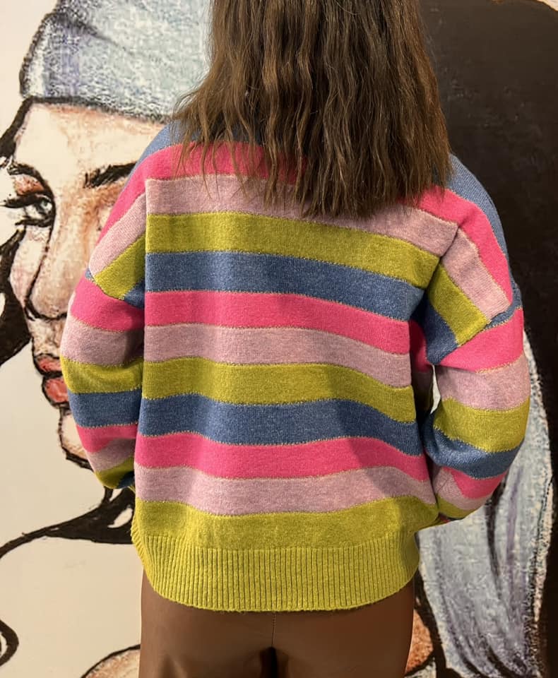 Μπλούζα πλεκτή ριγέ πολύχρωμη