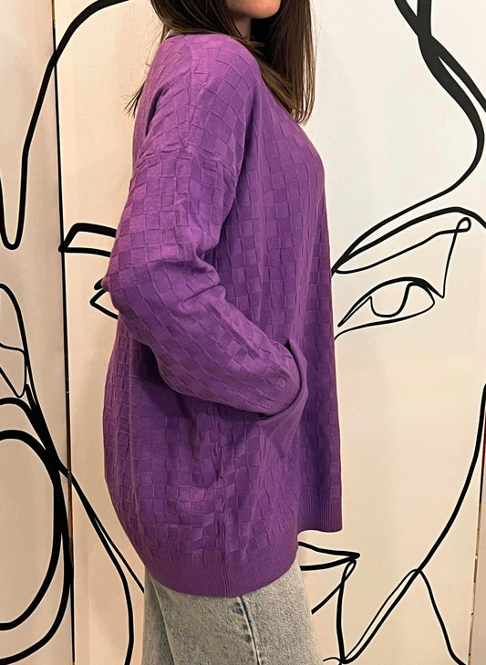 Μπλούζα λεπτή πλεκτή με τετράγωνα