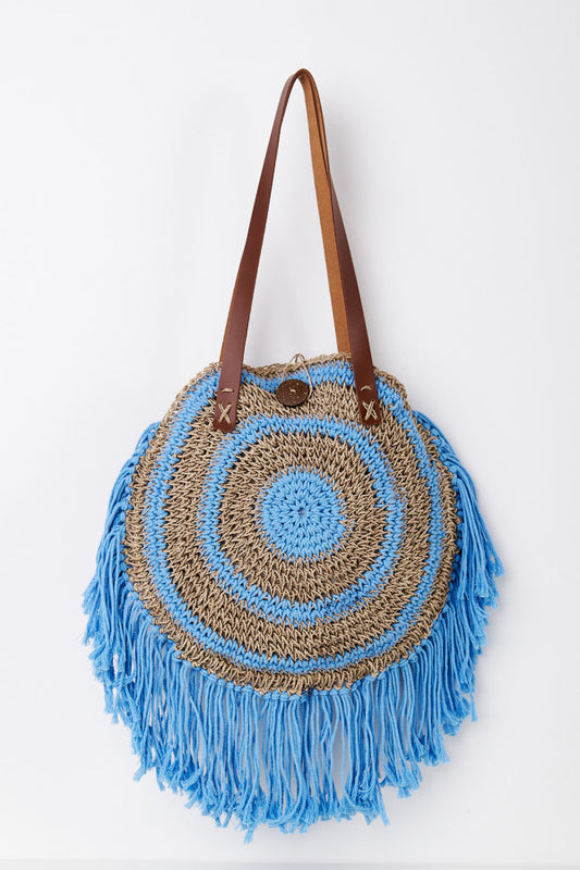 Τσάντα boho στρογγυλή μεγάλη