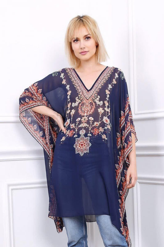 Καφτάνι παραλίας printed