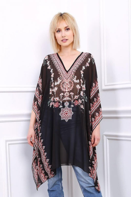 Καφτάνι παραλίας printed