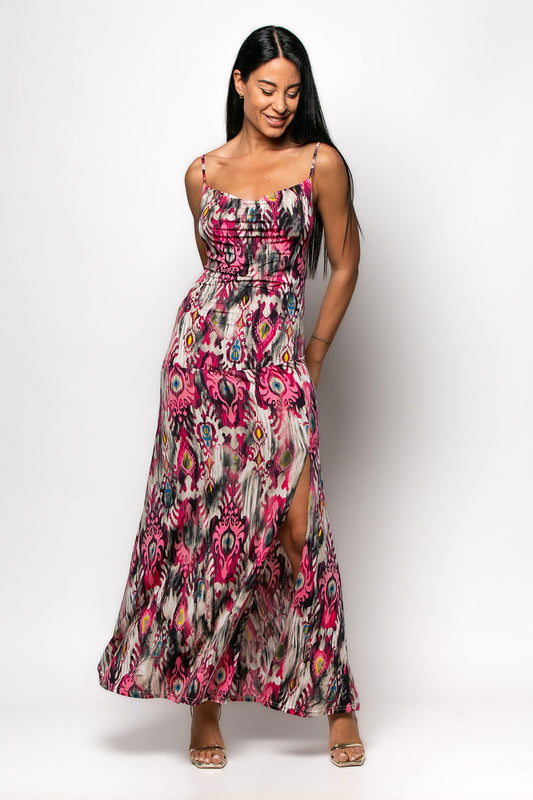 Φόρεμα maxi εμπριμέ detailed