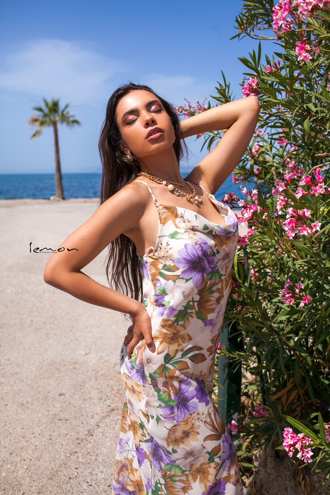 Φόρεμα maxi floral ζορζέτα