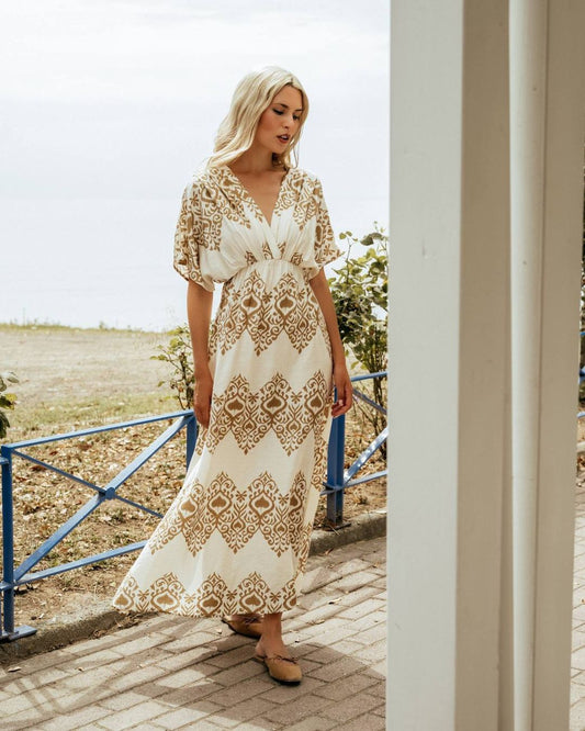 Φόρεμα maxi εμπριμέ detailed