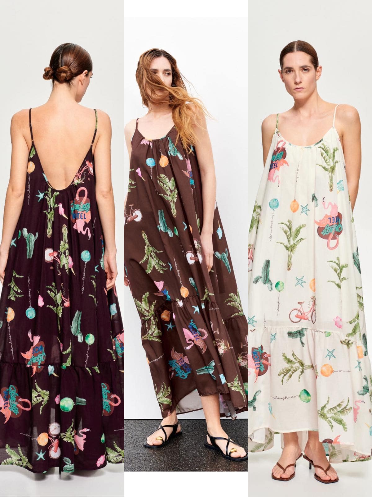 Φόρεμα maxi ποπλίνα εμπριμέ φλοράλ