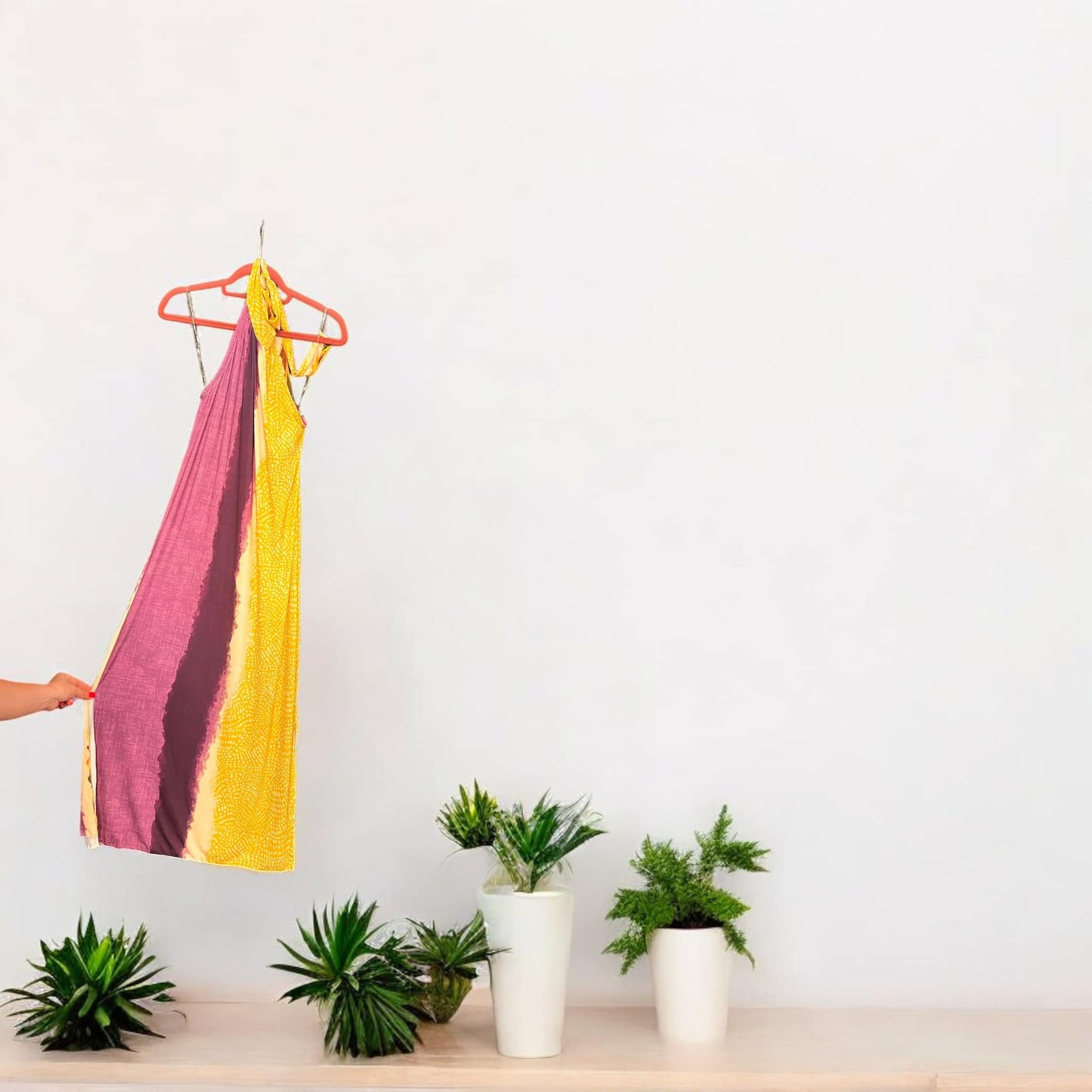 Φόρεμα maxi jersey με δέσιμο στο λαιμό