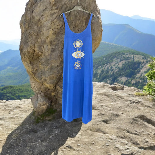 Φόρεμα με ράντες eyes printed