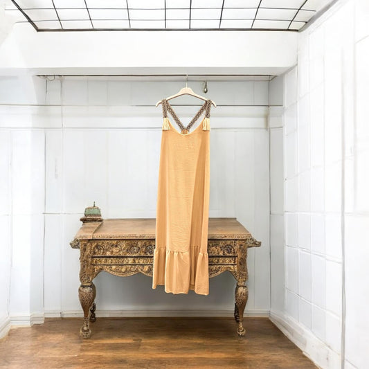 Φόρεμα maxi ραντάτο crepe detailed