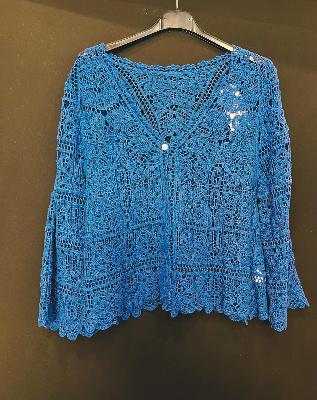 Ζακέτα see through πλεκτή με κέντημα