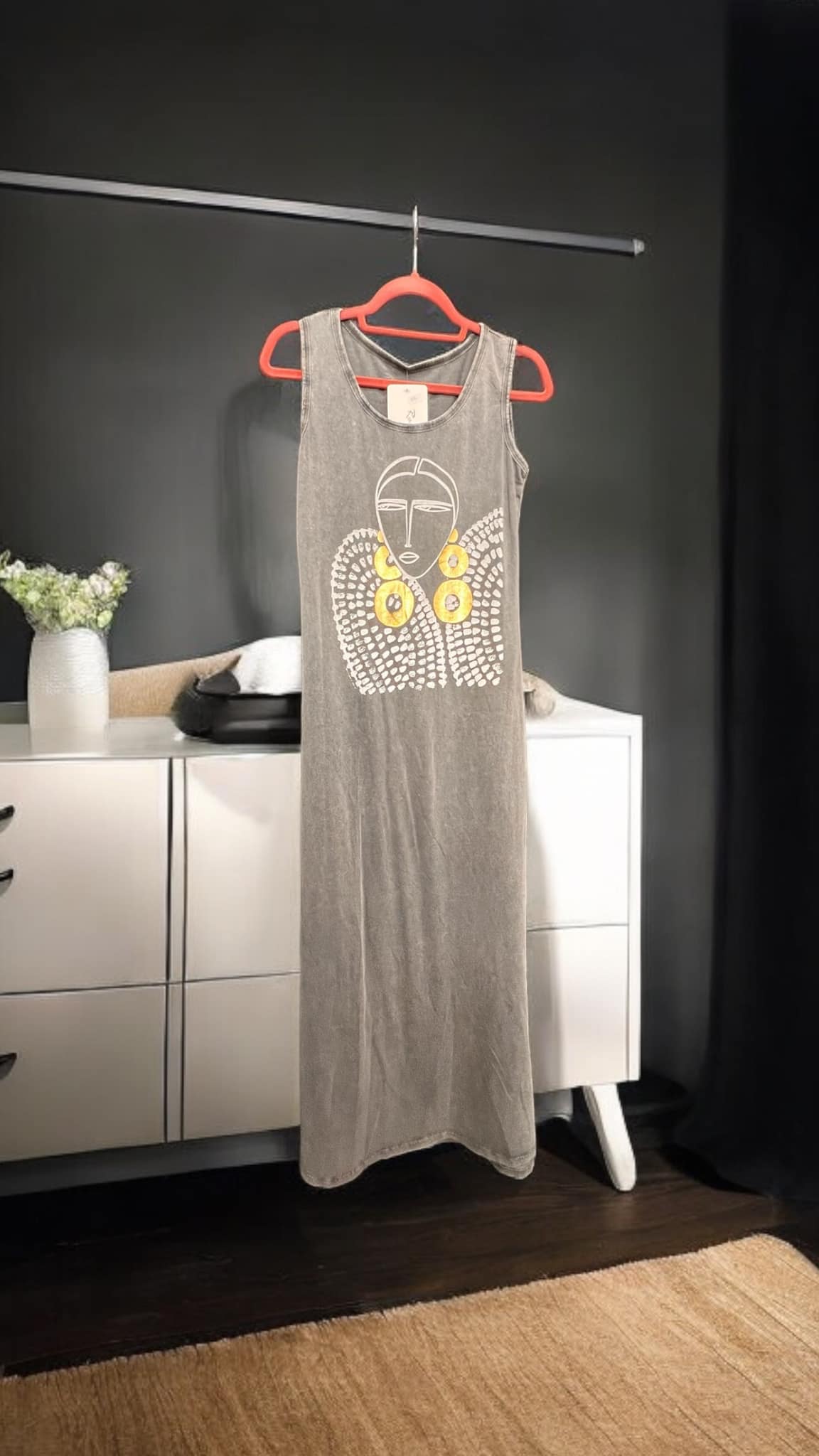 Φόρεμα maxi βαμβακερό με στάμπα