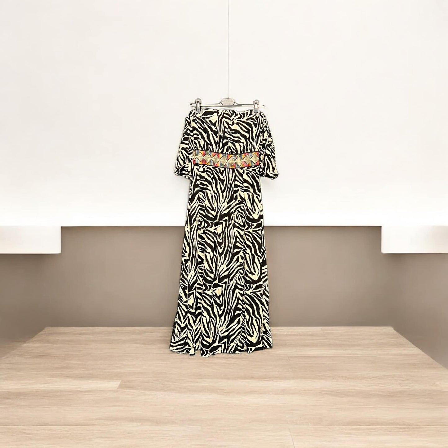 Φόρεμα maxi animal printed detailed