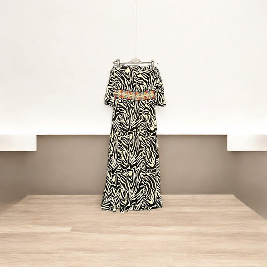 Φόρεμα maxi animal printed detailed