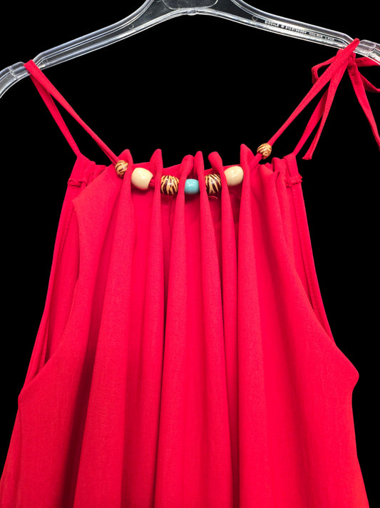 Φόρεμα maxi με τούνελ και χάνδρες