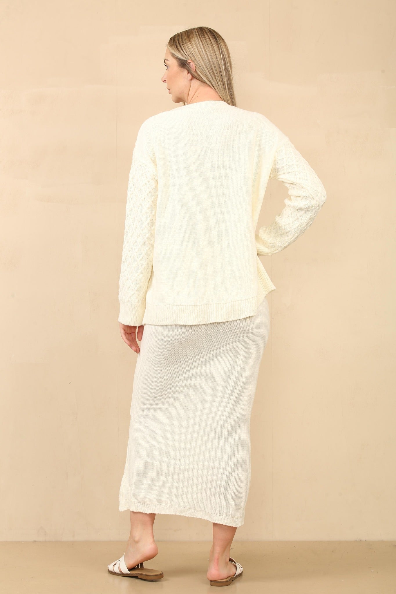 Σετ πλεκτό μπλούζα - φούστα