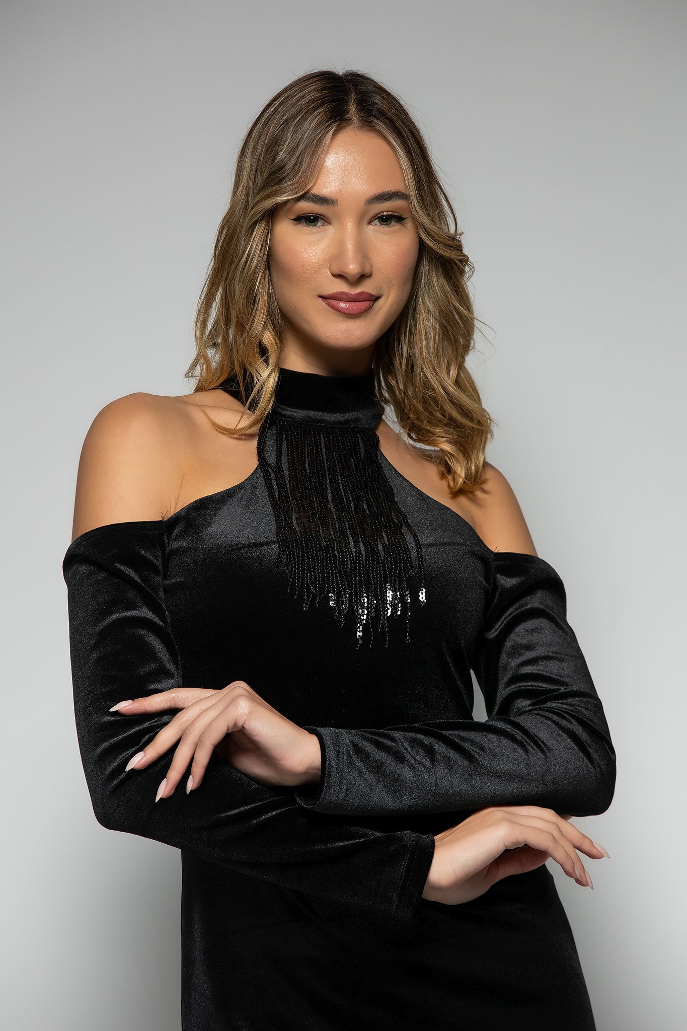 Φόρεμα βραδινό βελουτέ detailed