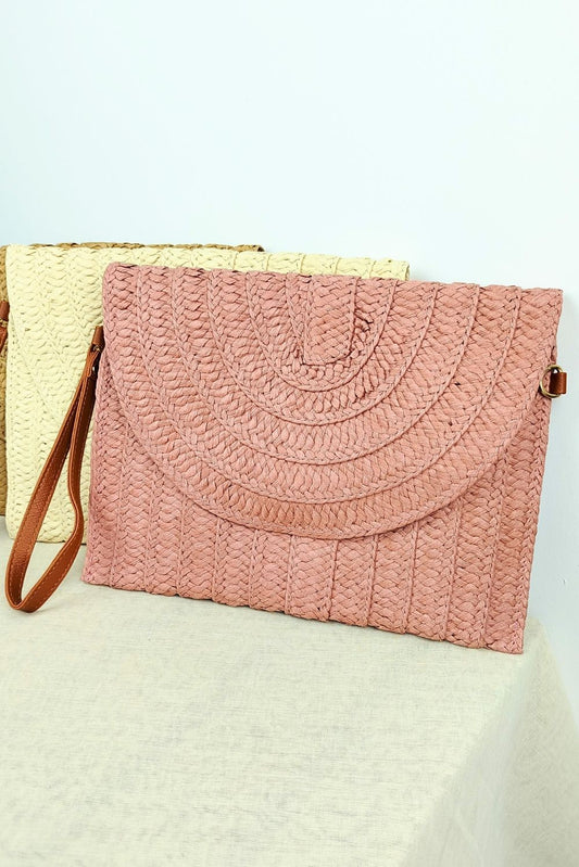 Τσαντάκι φάκελος ψαθωτό