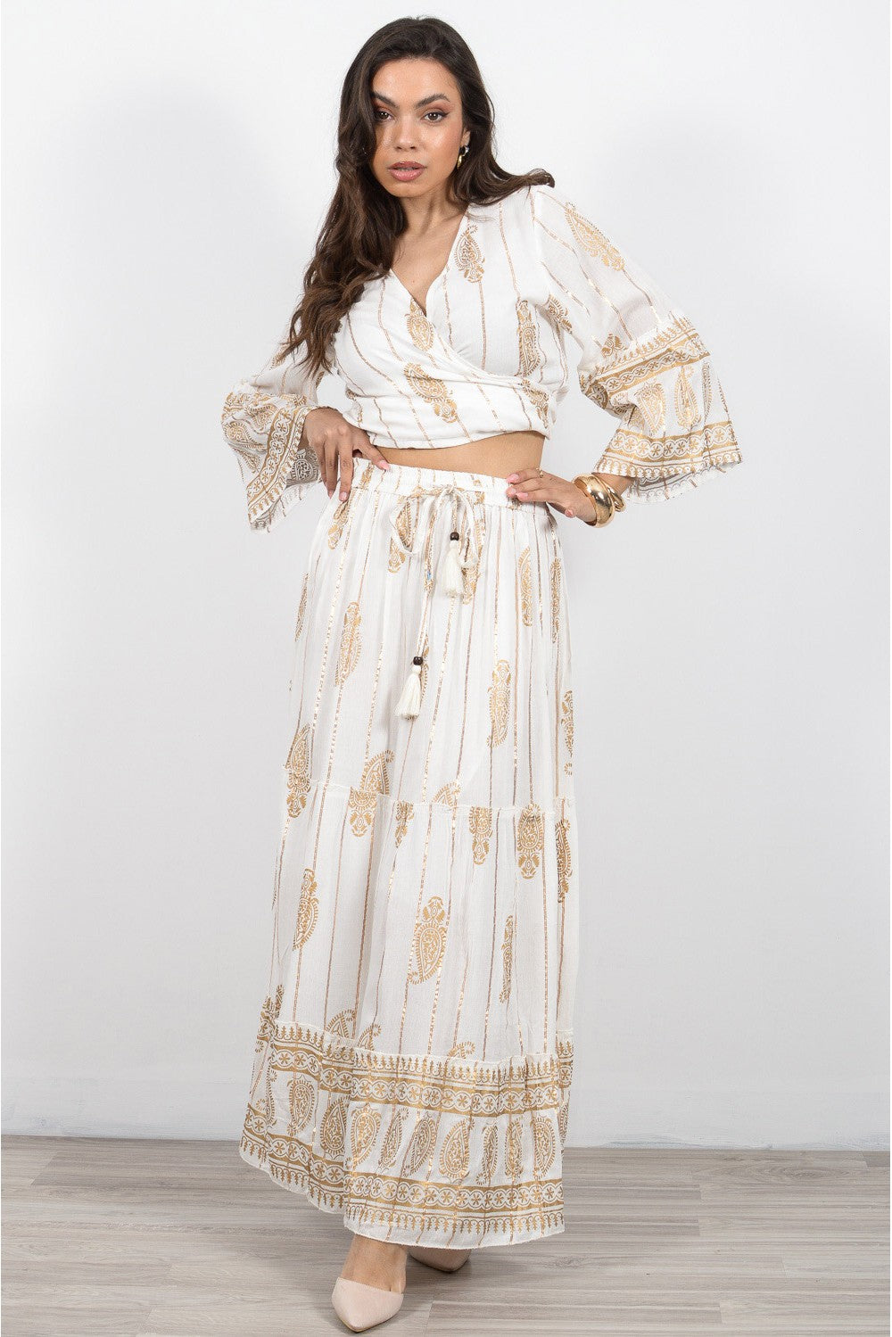 Σετ top croise - φούστα bohemian style