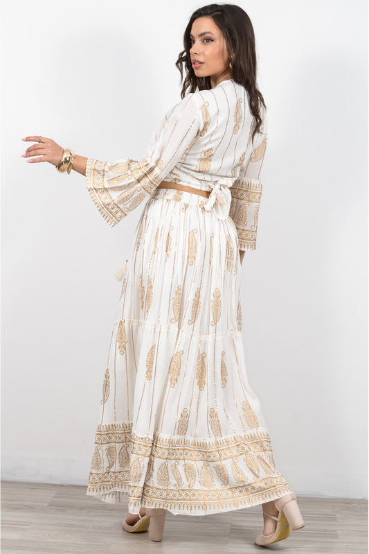 Σετ top croise - φούστα bohemian style