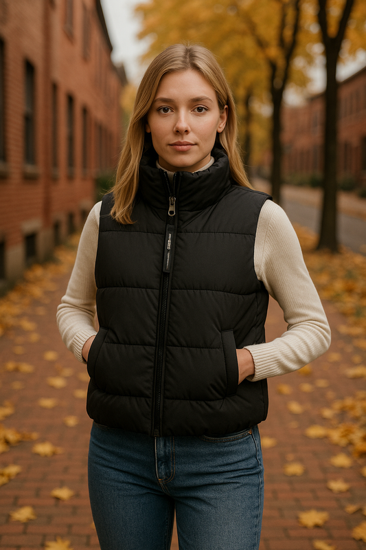 Puffer αμάνικο μπουφάν