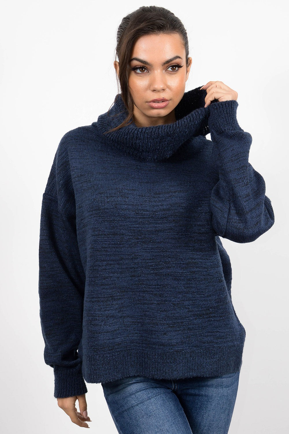 Pullover πλεκτό ζιβάγκο loose