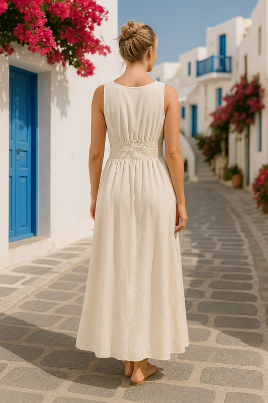 Φόρεμα maxi με διακοσμητικές πέρλες