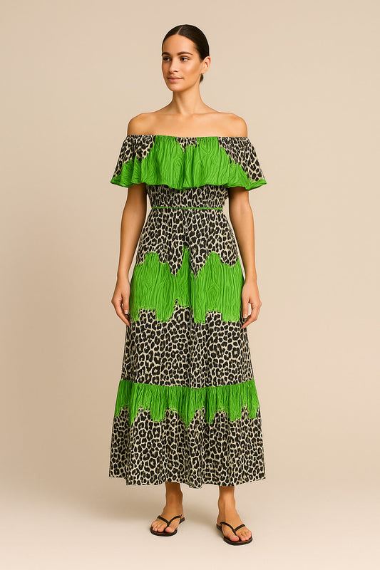 Φόρεμα maxi εμπριμέ animal printed