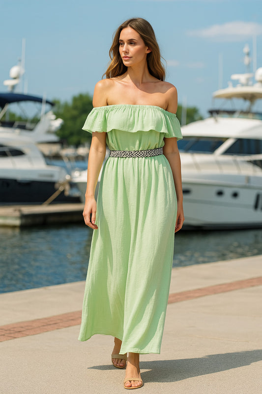 Φόρεμα midi/maxi με ζώνη