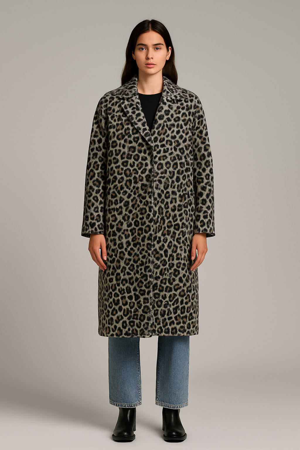 Παλτό midi animal printed