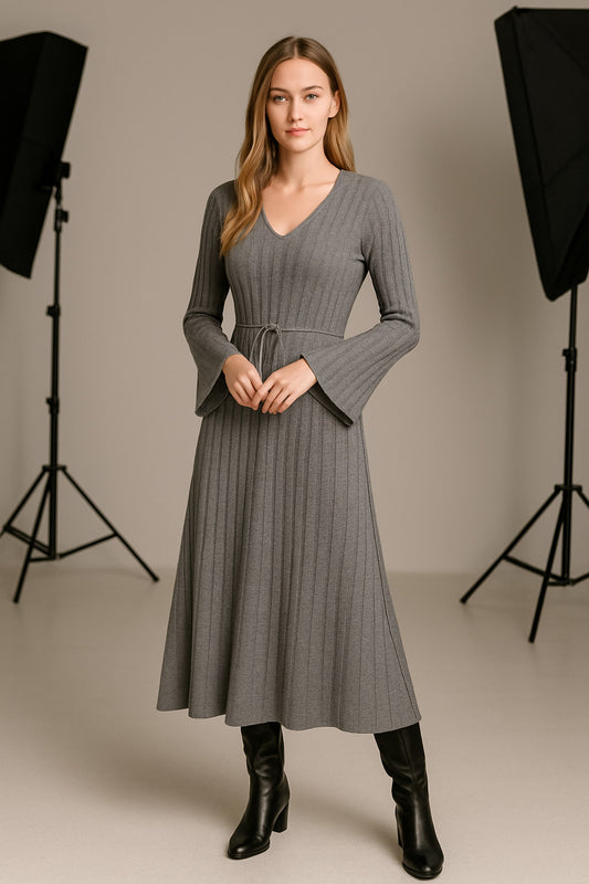 Φόρεμα midi/maxi rib πλεκτό