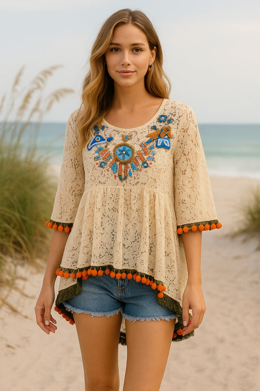 Μπλούζα δανδέλα boho