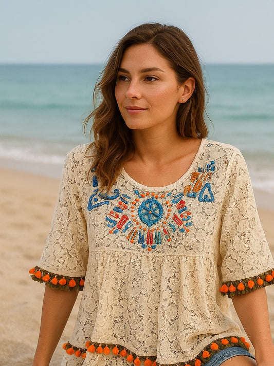 Μπλούζα δανδέλα boho