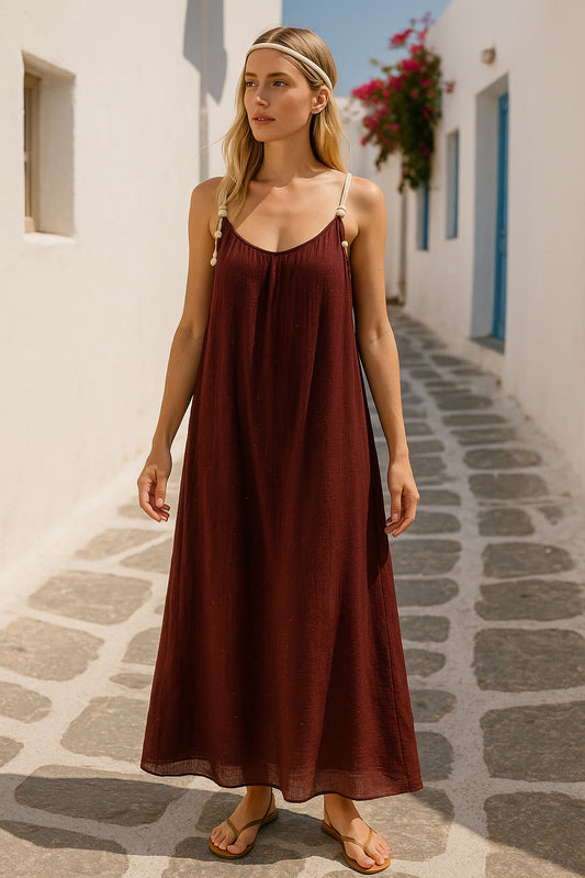 Φόρεμα maxi φαρδύ με glitter