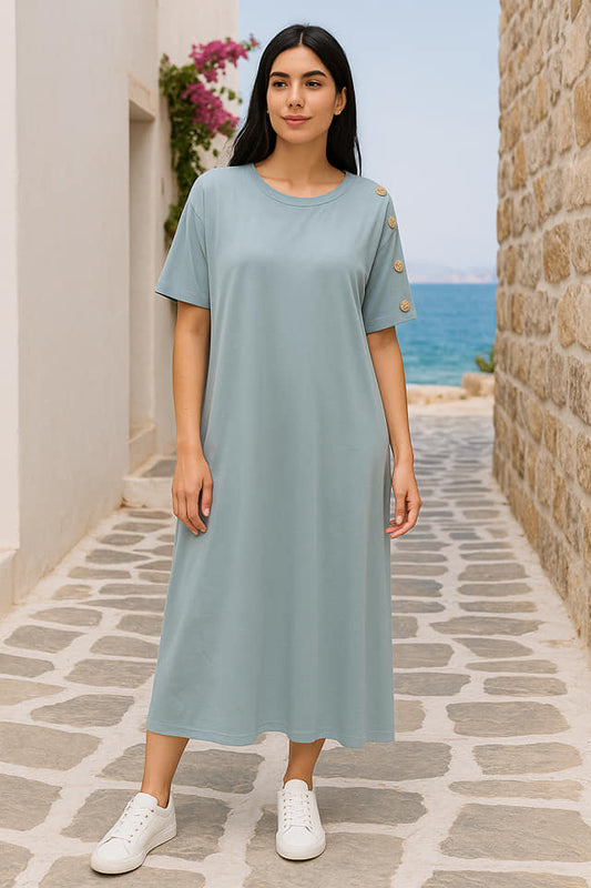 Φόρεμα midi με ζώνη oversized