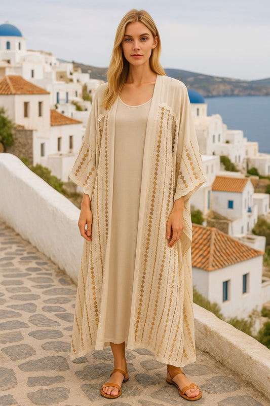 Σετ φόρεμα maxi και εντυπωσιακό κιμονό