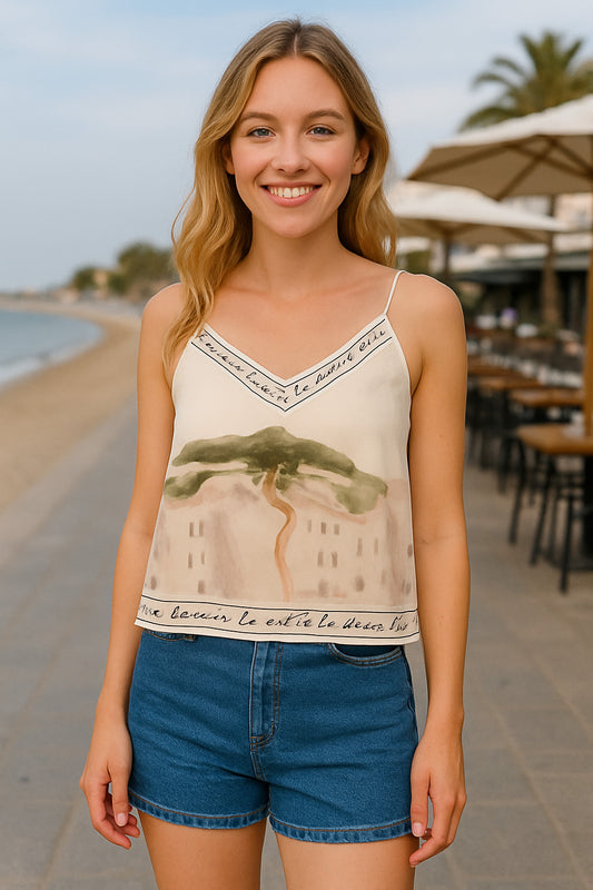 Top κοντό σατινέ πίνακας