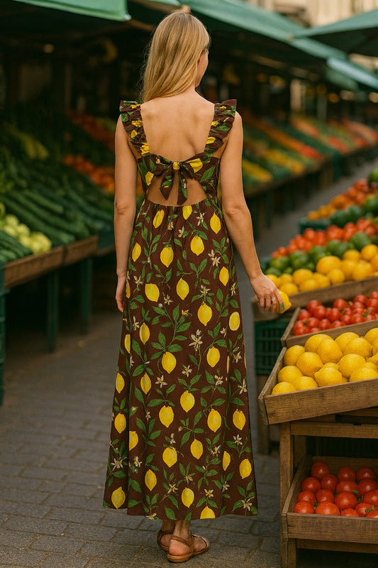 Φόρεμα maxi frutti printed